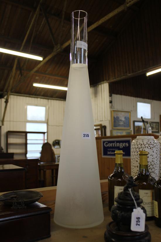 Tall studio glass vase, circa 1970s, volcano form